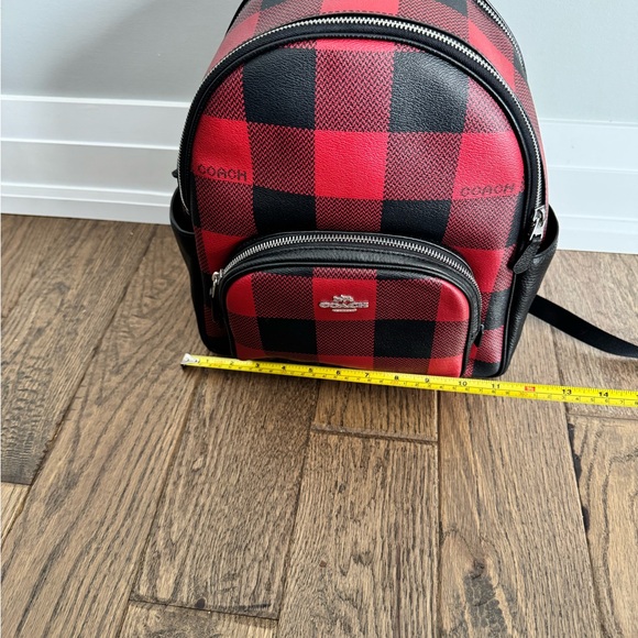 Coach Red and Black Buffalo Check Backpack - Picture 3 of 4